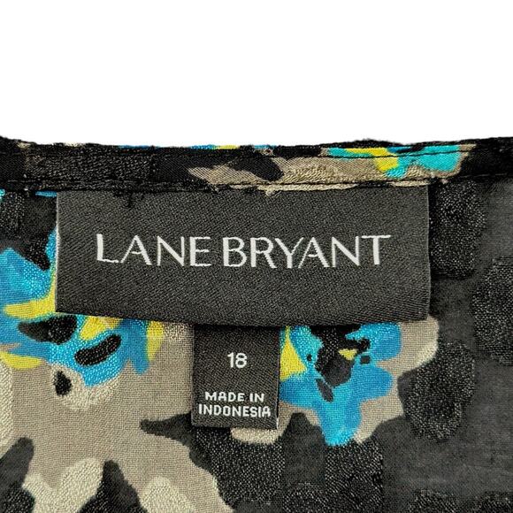 Lane Bryant Black Floral Blouse - Picture 4 of 8